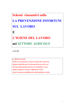 Schemi riassuntivi sulla LA PREVENZIONE
