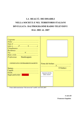 LA REALT&Agrave; DEI DISABILI
