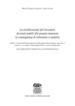 La ricollocazione dei lavoratori divenuti inabili alle proprie