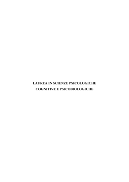 Scienze psicologiche cognitive e psicobiologiche