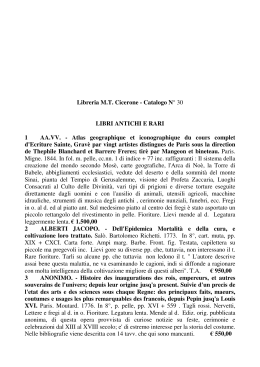 Libreria M.T. Cicerone - Catalogo N° 30 LIBRI ANTICHI E RARI 1 AA