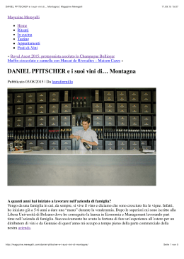 DANIEL PFITSCHER e i suoi vini di… Montagna | Magazine Meregalli