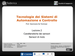 Sensori - Lezione #1