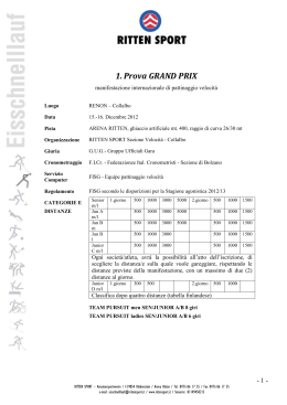 1. Prova GRAND PRIX - Sportivi Ghiaccio Trento