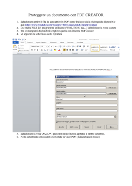 Proteggere un documento con PDF CREATOR