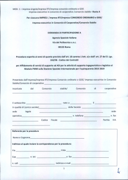MOD. 1 - Impresa singola/impresa RTI/impresa consorzio ordinario