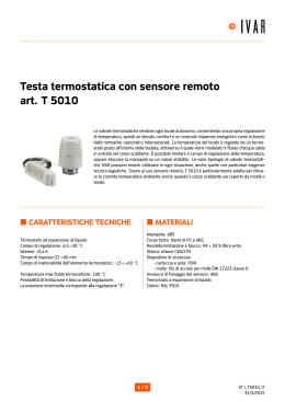 Testa termostatica con sensore remoto art. T 5010