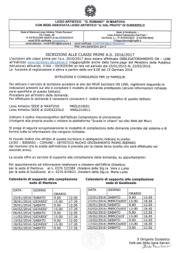 Iscrizioni classi prime per l`a.s. 2016/2017