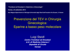 Prevenzione del TEV in Chirurgia Ginecologica