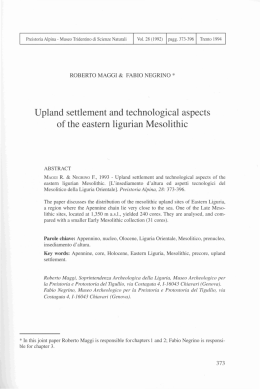 Upland settlement and technological aspects of the
