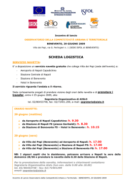 SCHEDA LOGISTICA