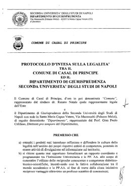 seconda universita` degli studi di napoli dipartimento di giurisprudenza