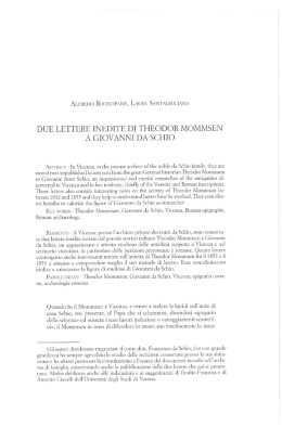 DUE LETTERE INEDITE DI THEODOR MOMMSEN A GIOVAN Nl