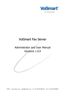 VoiSmart Fax Server User Manual