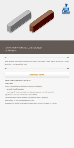 SENSORE A CONTATTO MAGNETICO ALTA SICUREZZA C0d