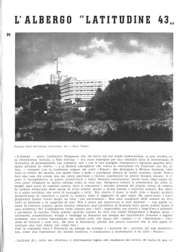 L` ALBERGO "LATITUDINE 43,, - Casa dell`Architettura di Latina