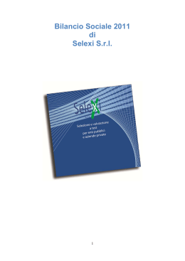 Bilancio Sociale 2011 di Selexi S.r.l.