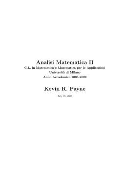 Spazi Metrici (Prof. Payne) - Dipartimento di Matematica