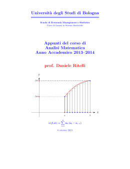 Universit`a degli Studi di Bologna Appunti del corso di Analisi