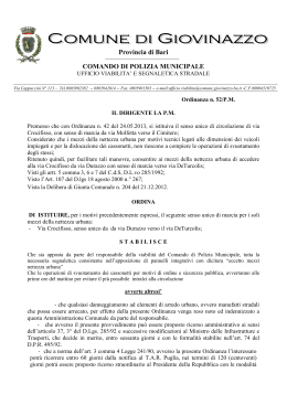 30.05.2013 ordinanza n. 52/p.m. - Comune di Giovinazzo