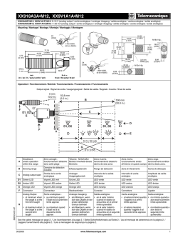 XX918A3A.M12, XX9V1A1A.M12 Ultrasonic Sensors with Analog