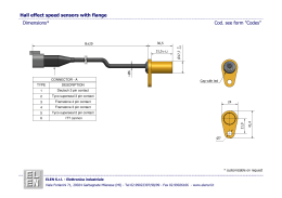 Hall effect speed sensors with flange Dimensions* Cod
