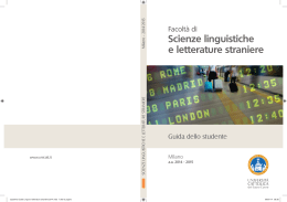 Scienze linguistiche e letterature straniere