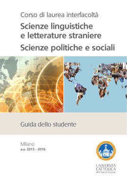 Scienze linguistiche e letterature straniere Scienze politiche e sociali