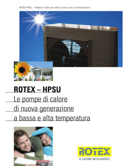 ROTEX – HPSU L e pompe di calore a b assa e alta temperatura di