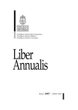 Pontificia Università Gregoriana - Liber Annualis 2006-2007