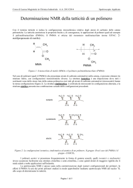 Determinazione NMR della tatticità di un polimero