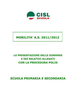 SCHEDA POLIS - Scuola e Web – La Segreteria on-line