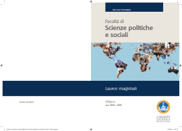 Scienze politiche e sociali - Universit&agrave; Cattolica del Sacro Cuore
