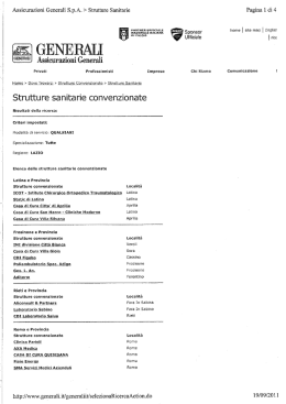 Assicurazioni Generali S.p.A. > Strutture Sanitarie