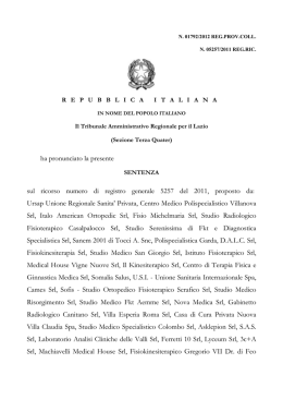 sentenza n. 1792 Tar del Lazio