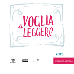 NARRATIVA pER LA sCUOLA sECONDARIA DI