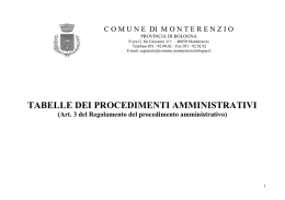 tabelle dei procedimenti amministrativi