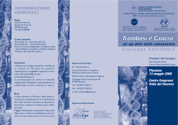 Trombosi e Cancro: Un up - date delle conoscenze