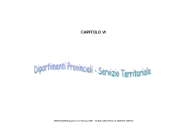 Dipartimenti Provinciali - Servizio Territoriale