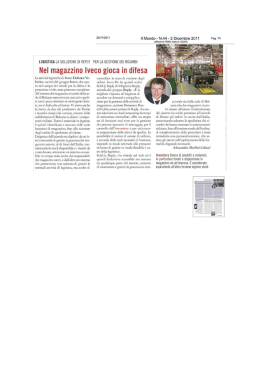 Nel magazzino Iveco gioca in difesa