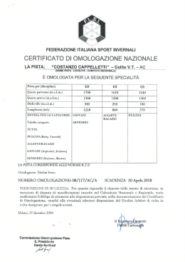 Omologazione e Verbale - FISI Comitato Regionale Alpi Centrali