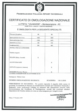 Omologazione e Verbale - FISI Comitato Regionale Alpi Centrali