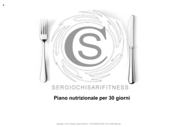 Piano nutrizionale per 30 giorni - Sergio Chisari Fitness Official Page