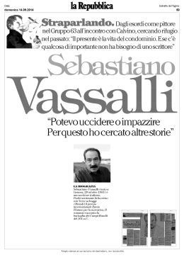 Sebastiano Vassalli - Università degli Studi di Pisa