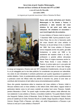 Intervista al prof. Sandro Melarangelo