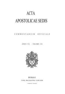 ACTA APOSTOLICAE SEDIS