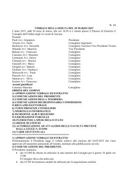 verbale 30 marzo 2015 n. 11 - Ordine degli avvocati di Ancona