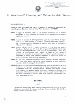 Decreto ministeriale n. 501 del 20 luglio 2015