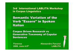 Semantic Variation of the Verb "Essere" in Spoken Italian