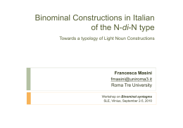 Binominal Constructions in Italian of the N-di-N
